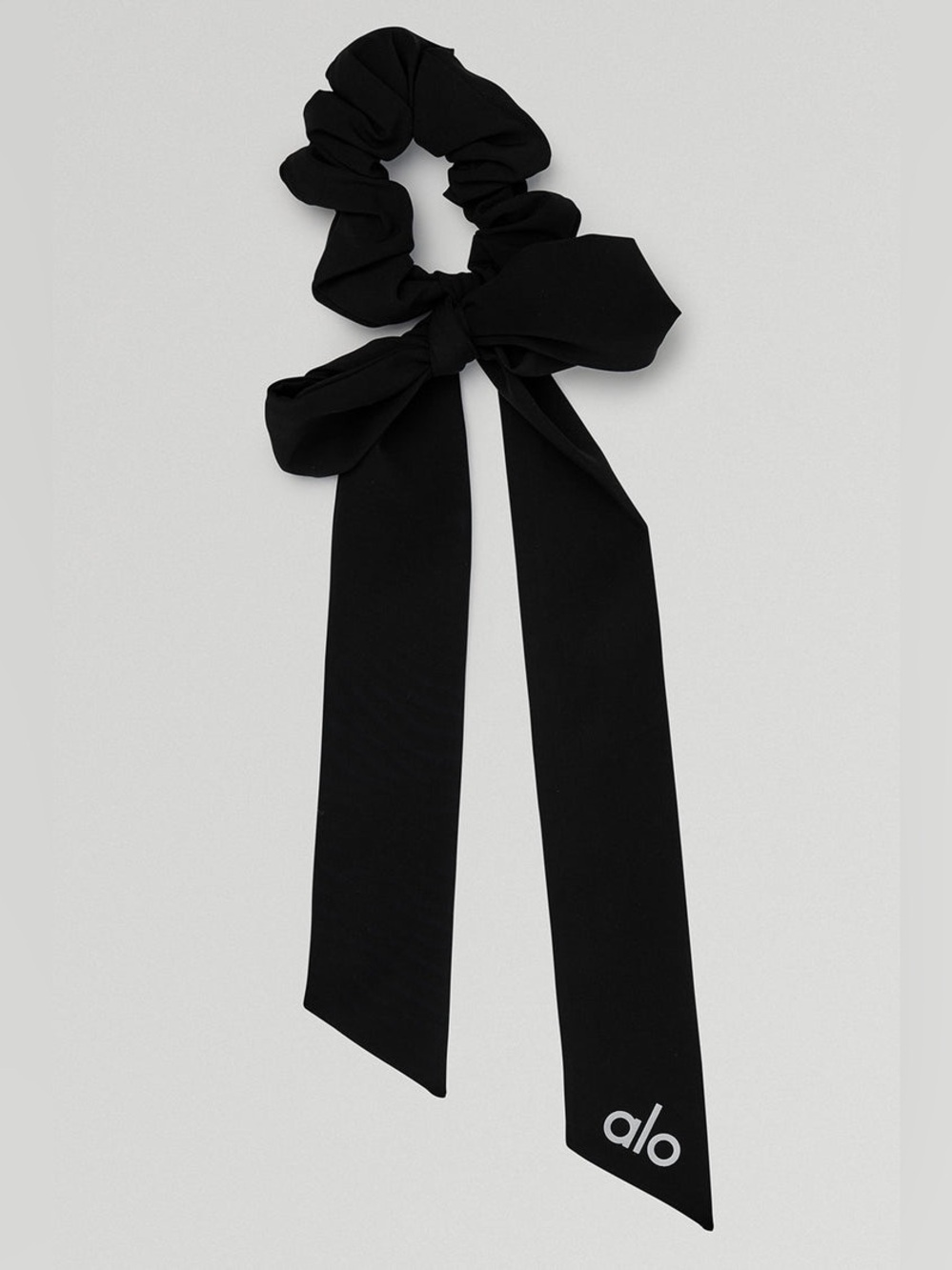Alo Yoga Love Knots Tie Scrunchie Ponytail Core Black